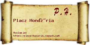 Placz Honória névjegykártya